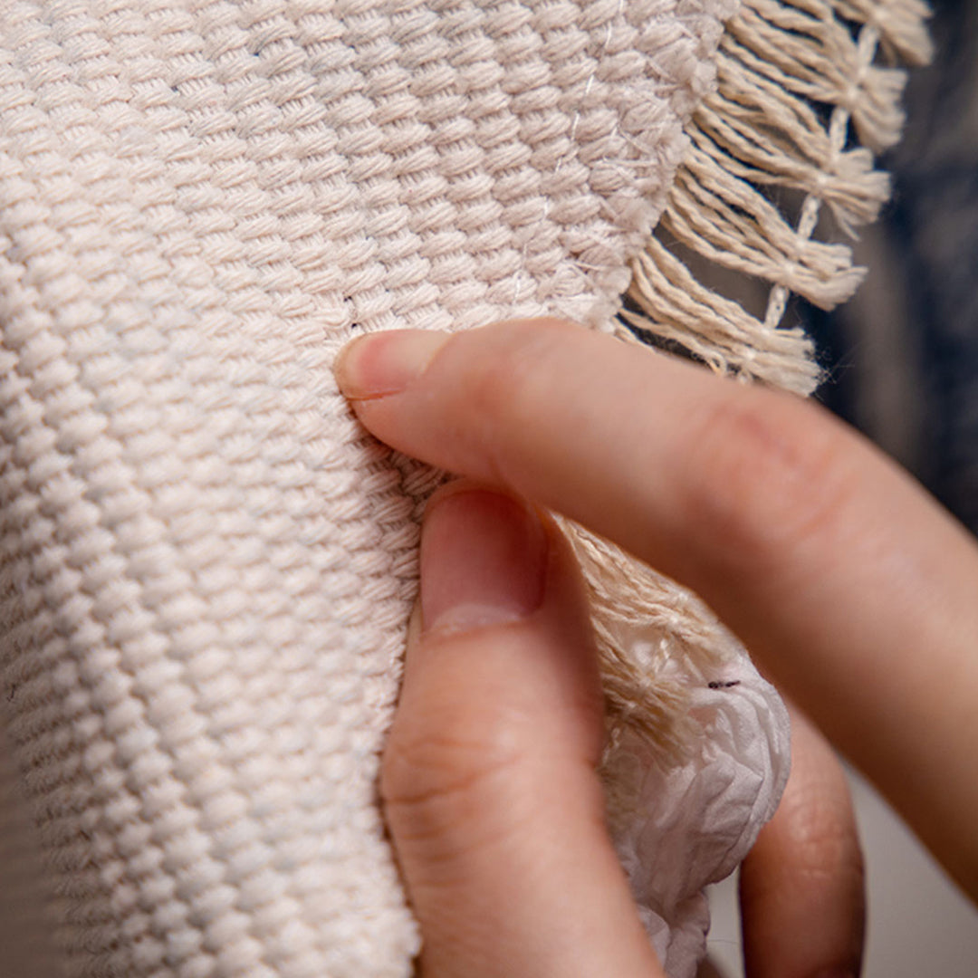 SOGA Blue Carpet Soft Linen Bohemian Non Slip Floor Retro Minimalist Round Rug Home Decor with Tassels-Rugs-PEROZ Accessories