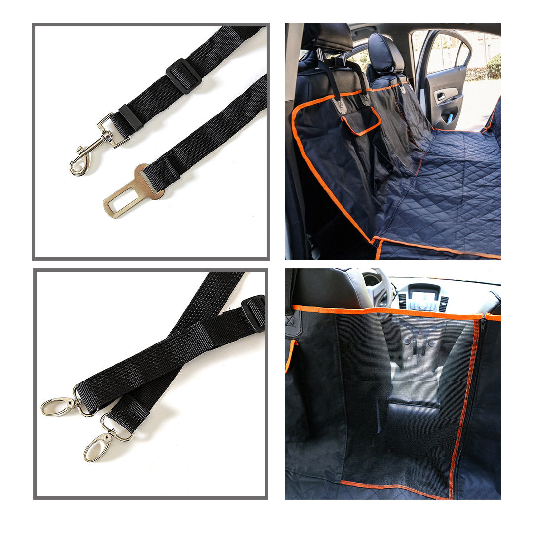 SOGA 2X 600D Oxford Cloth Waterproof Dog Car Cover Back Seat Protector Hammock Pet Mat Black-Pet Carriers & Travel Products-PEROZ Accessories