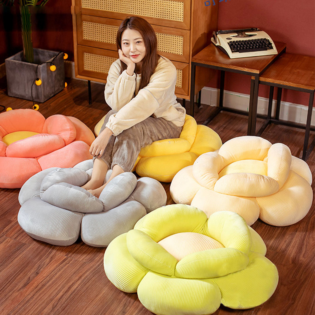 SOGA Red Double Flower Shape Cushion Soft Bedside Floor Plush Pillow Home Decor-Chair & Sofa Cushions-PEROZ Accessories