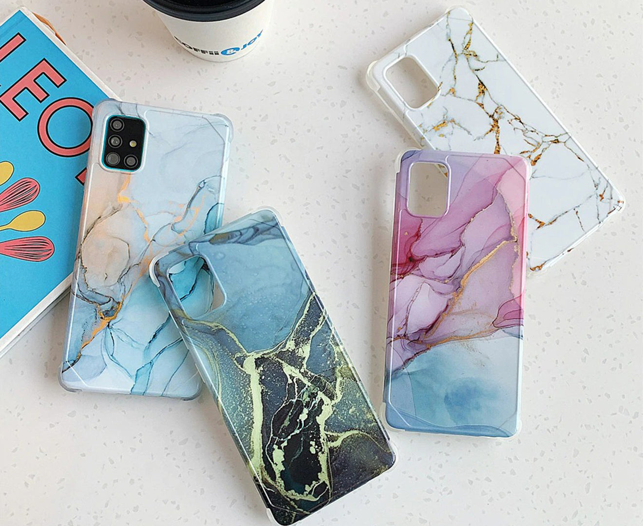 Anymob Samsung Phone Case Light Slate Marble Mobile Cover For S21 Plus Ultra S10 Plus S20 Plus Ultra S20 FE Lite Note 10 A50 30S 50S A51 A71-Mobile Phone Cases-PEROZ Accessories
