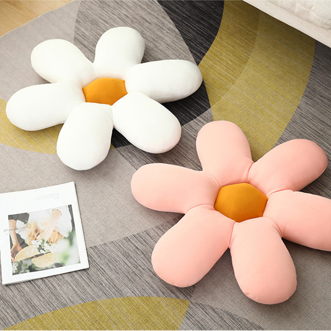 SOGA Pink Daisy Flower Shape Cushion Soft Leaning Bedside Pad Floor Plush Pillow Home Decor-Chair & Sofa Cushions-PEROZ Accessories