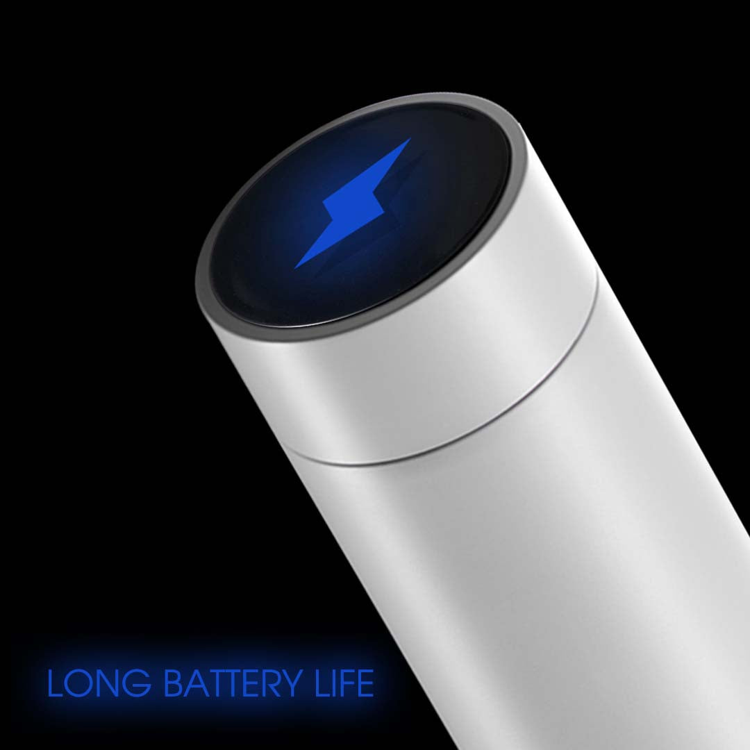 SOGA 2X 500ML Stainless Steel Smart LCD Thermometer Display Bottle Vacuum Flask Thermos White-Smart Bottles-PEROZ Accessories