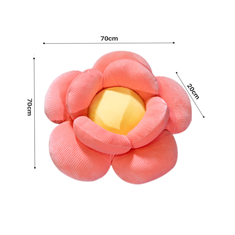 SOGA Red Double Flower Shape Cushion Soft Bedside Floor Plush Pillow Home Decor-Chair & Sofa Cushions-PEROZ Accessories