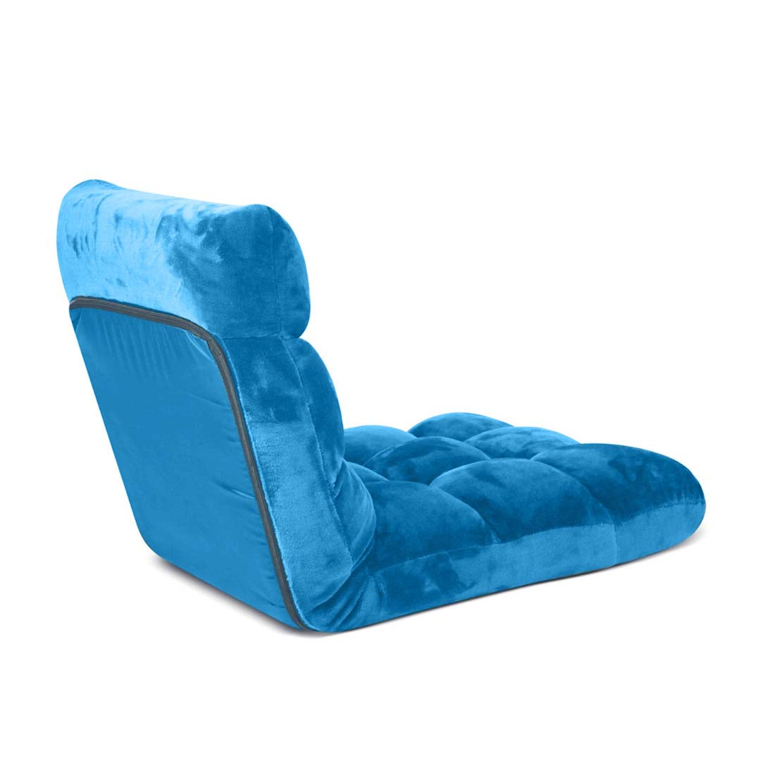 SOGA 2X Floor Recliner Folding Lounge Sofa Futon Couch Folding Chair Cushion Blue-Recliner Chair-PEROZ Accessories