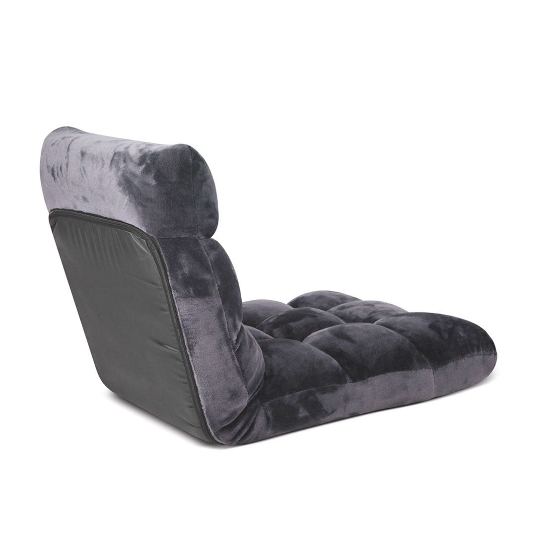 SOGA Floor Recliner Folding Lounge Sofa Futon Couch Folding Chair Cushion Grey-Recliner Chair-PEROZ Accessories