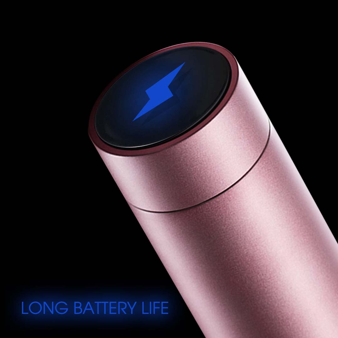 SOGA 2X 500ML Stainless Steel Smart LCD Thermometer Display Bottle Vacuum Flask Thermos Rose Gold-Smart Bottles-PEROZ Accessories