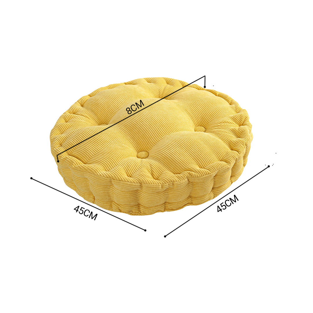 SOGA 4X Yellow Round Cushion Soft Leaning Plush Backrest Throw Seat Pillow Home Office Decor-Chair & Sofa Cushions-PEROZ Accessories