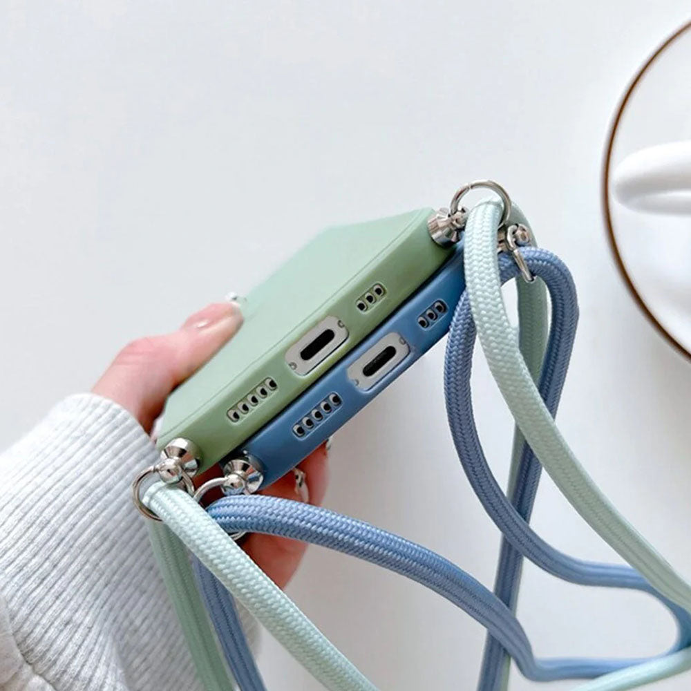 Anymob Xiaomi Phone Case Sky Blue Crossbody Lanyard Soft Silicon For Mi 11T Pro 11 Lite Redmi Note 10 9 Pro Max 10S 9T Mi POCO X3 Compatible-Mobile Phone Cases-PEROZ Accessories
