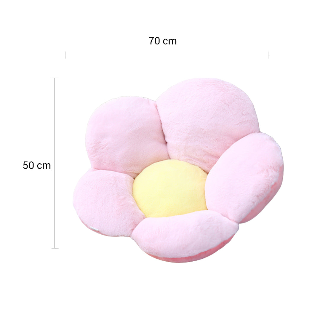 SOGA Pink Whimsical Big Flower Shape Cushion Soft Leaning Bedside Pad Floor Plush Pillow Home Decor-Chair & Sofa Cushions-PEROZ Accessories