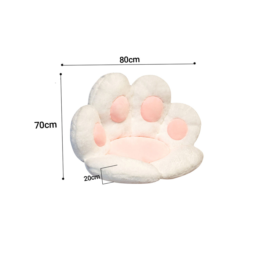 SOGA 2X White Paw Shape Cushion Warm Lazy Sofa Decorative Pillow Backseat Plush Mat Home Decor-Chair & Sofa Cushions-PEROZ Accessories