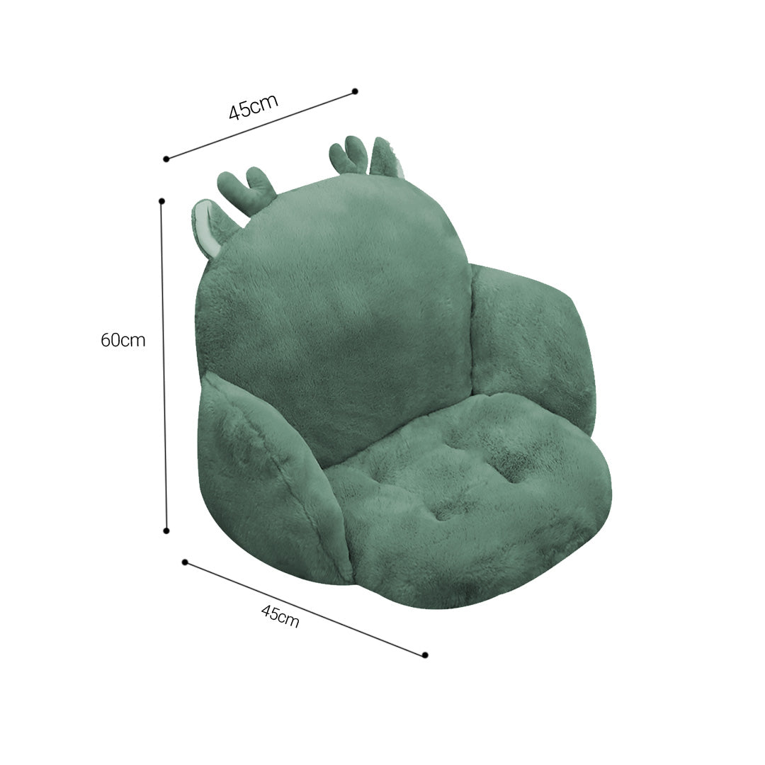 SOGA Green Dino Shape Cushion Soft Leaning Bedside Pad Sedentary Plushie Pillow Home Decor-Chair & Sofa Cushions-PEROZ Accessories