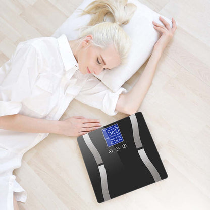 SOGA Glass LCD Digital Body Fat Scale Bathroom Electronic Gym Water Weighing Scales Black-Body Weight Scales-PEROZ Accessories
