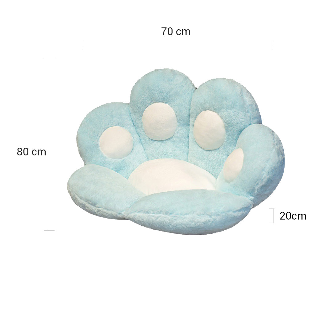 SOGA Blue Paw Shape Cushion Warm Lazy Sofa Decorative Pillow Backseat Plush Mat Home Decor-Chair & Sofa Cushions-PEROZ Accessories