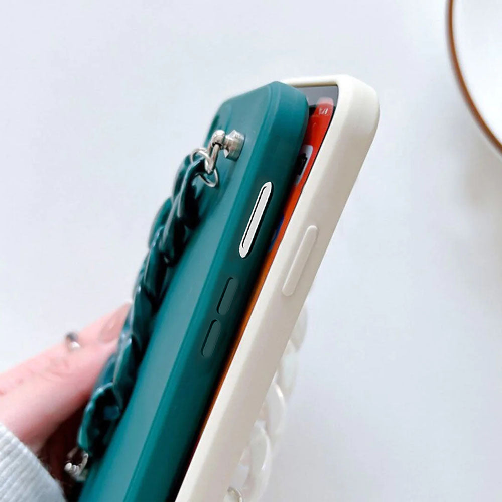 Anymob Xiaomi Phone Case Blue Green Wrist Chain Marble Bracelet Silicone For POCO X3 Xiaomi 11T 11Lite Redmi Note 10 10S 10Pro 9S-Mobile Phone Cases-PEROZ Accessories