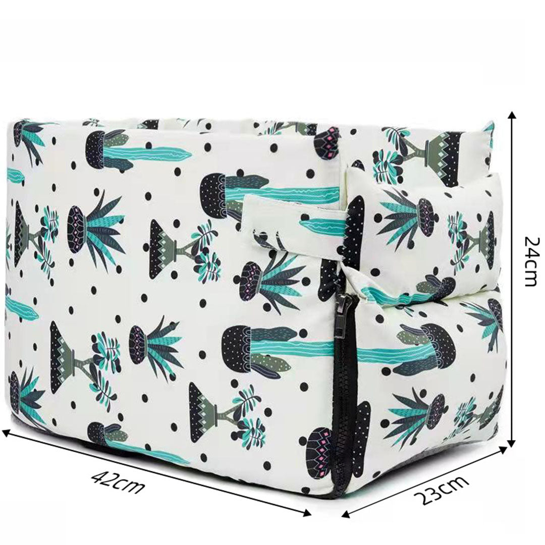 SOGA Car Central Control Nest Pet Safety Travel Bed Dog Kennel Portable Washable Pet Bag White-Pet Carriers & Travel Products-PEROZ Accessories