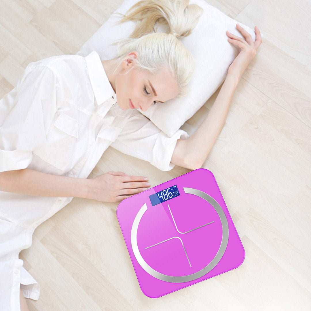 SOGA 180kg Glass LCD Digital Fitness Weight Bathroom Body Electronic Scales Pink-Body Weight Scales-PEROZ Accessories