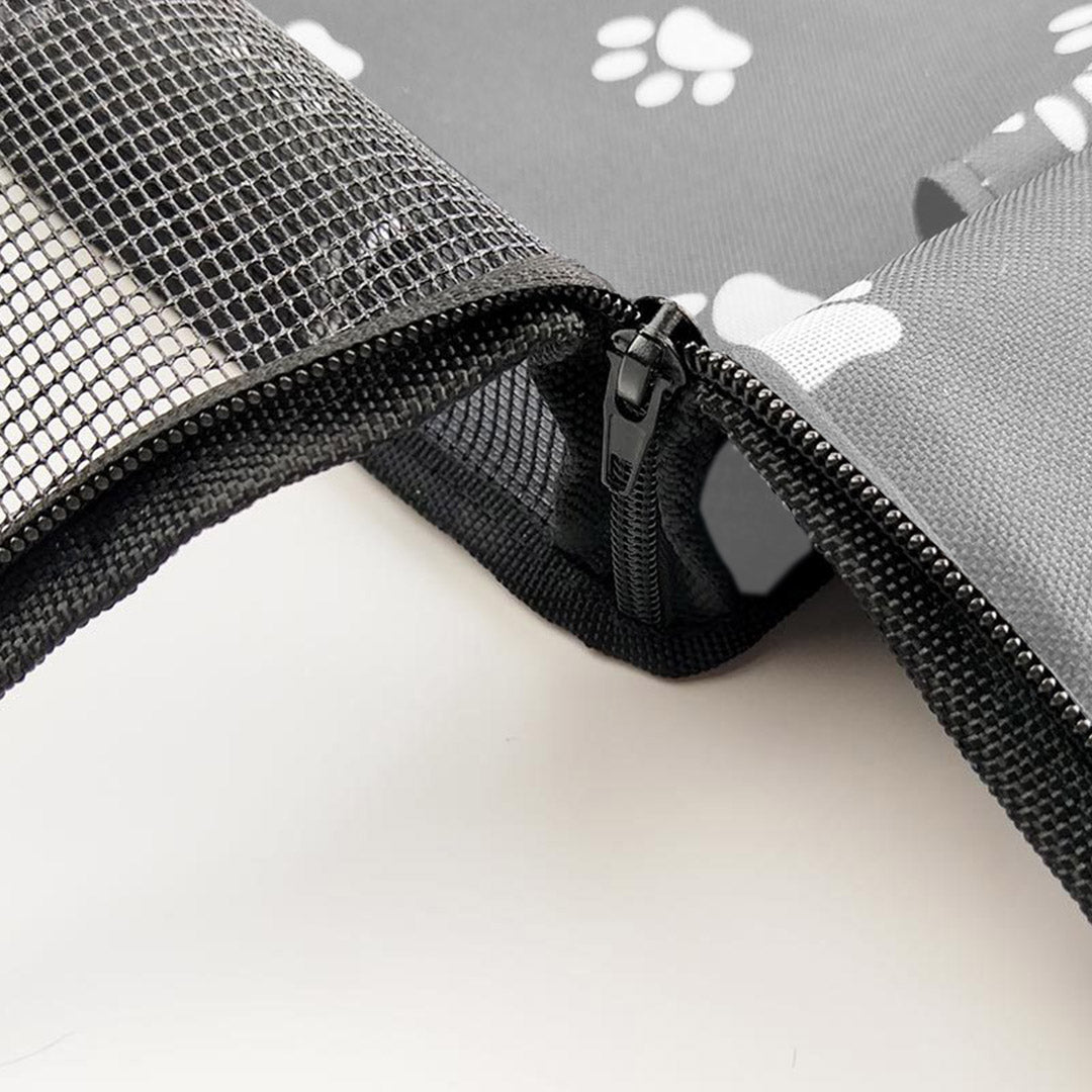 SOGA Waterproof Pet Booster Car Seat Breathable Mesh Safety Travel Portable Dog Carrier Bag Grey-Pet Carriers & Travel Products-PEROZ Accessories