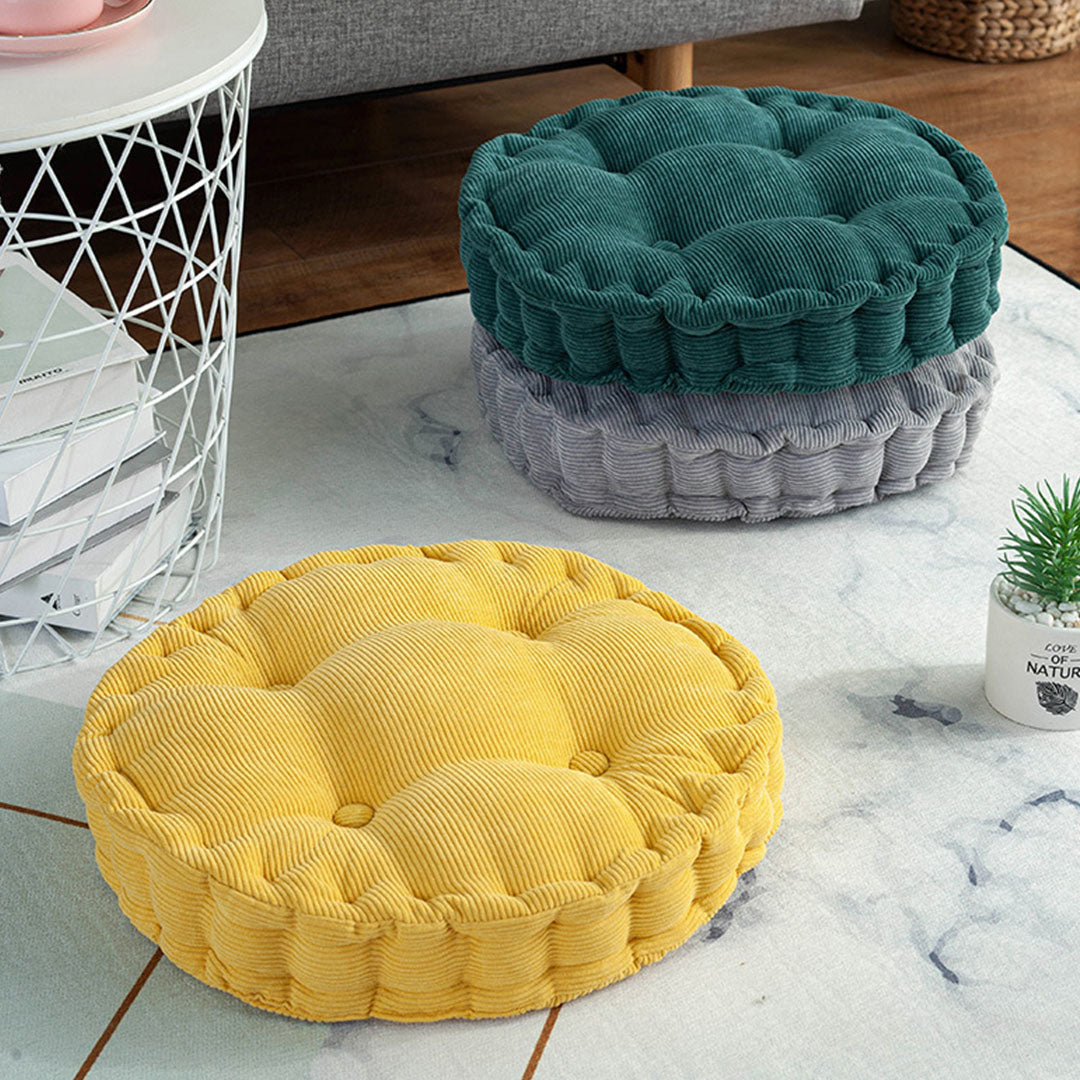 SOGA 2X Yellow Round Cushion Soft Leaning Plush Backrest Throw Seat Pillow Home Office Decor-Recliner Chair-PEROZ Accessories