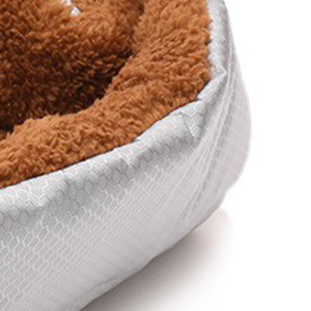 SOGA Silver Dual purpose Cushion Nest Cat Dog Bed Warm Plush Kennel Mat Pet Home Travel Essentials-Pet Carriers & Travel Products-PEROZ Accessories