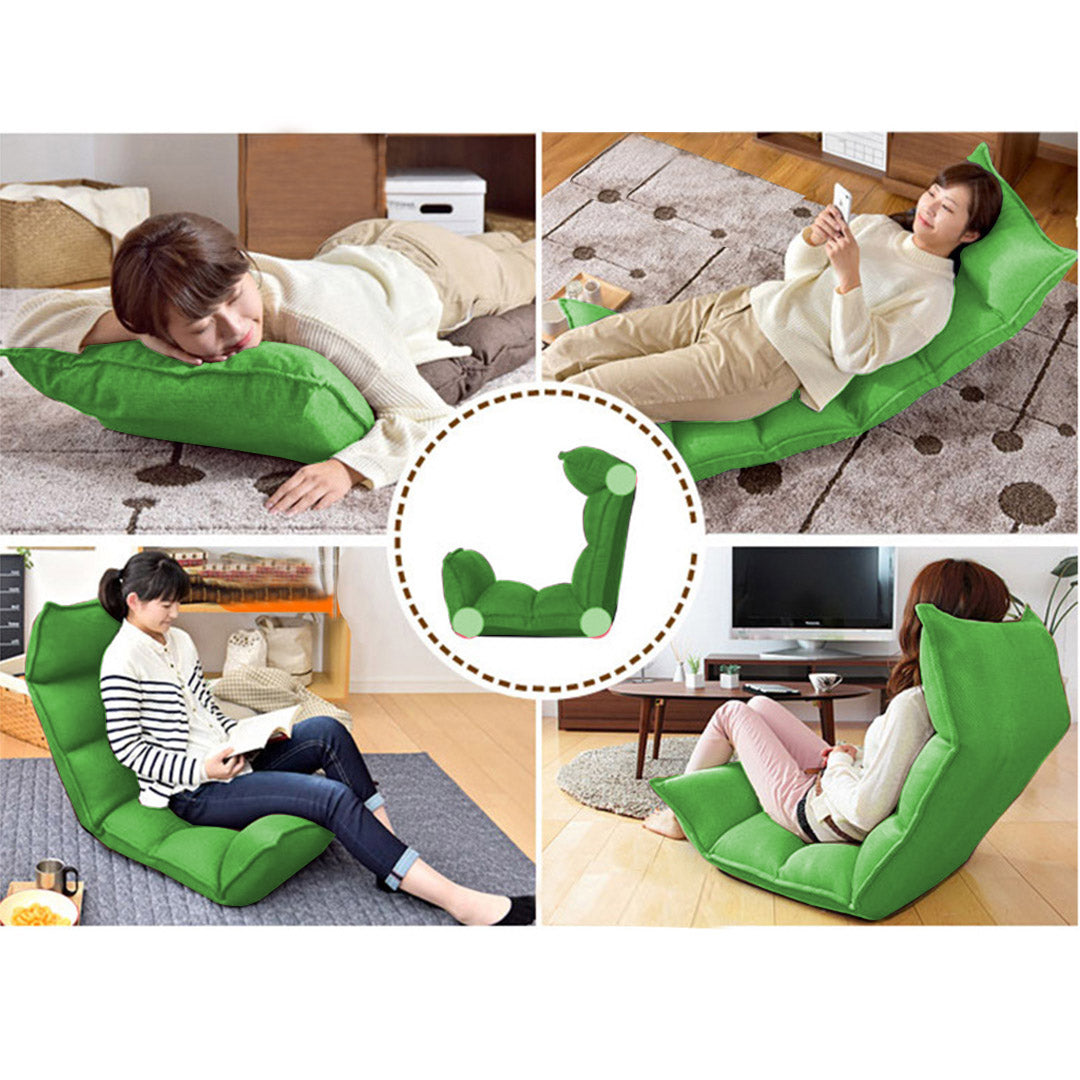 SOGA 4X Foldable Tatami Floor Sofa Bed Meditation Lounge Chair Recliner Lazy Couch Green-Recliner Chair-PEROZ Accessories