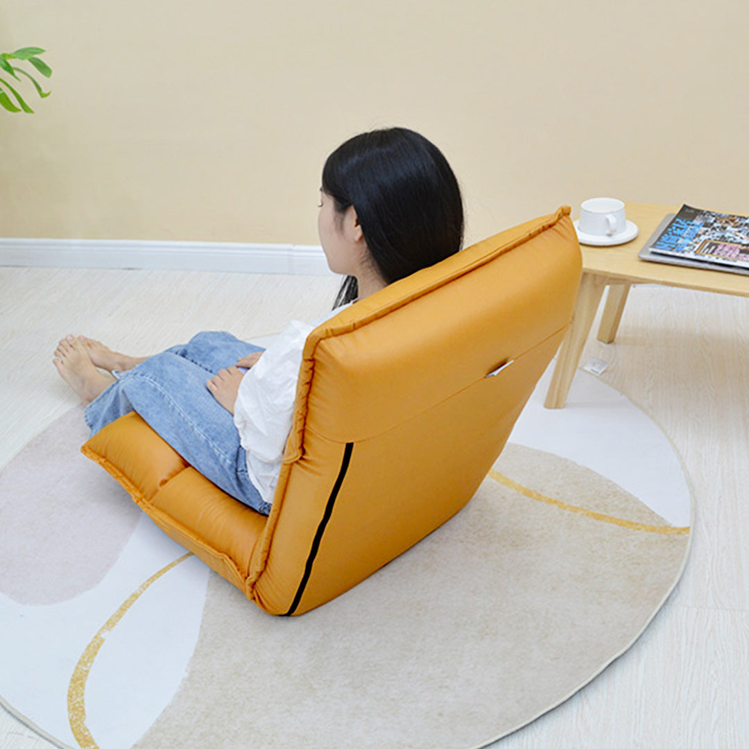 SOGA Yellow Lounge Recliner Lazy Sofa Bed Tatami Cushion Collapsible Backrest Seat Home Office Decor-Recliner Chair-PEROZ Accessories