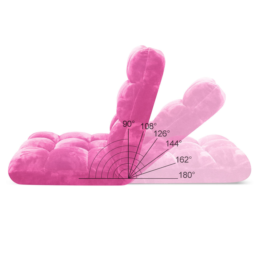 SOGA 4X Floor Recliner Folding Lounge Sofa Futon Couch Folding Chair Cushion Light Pink-Recliner Chair-PEROZ Accessories