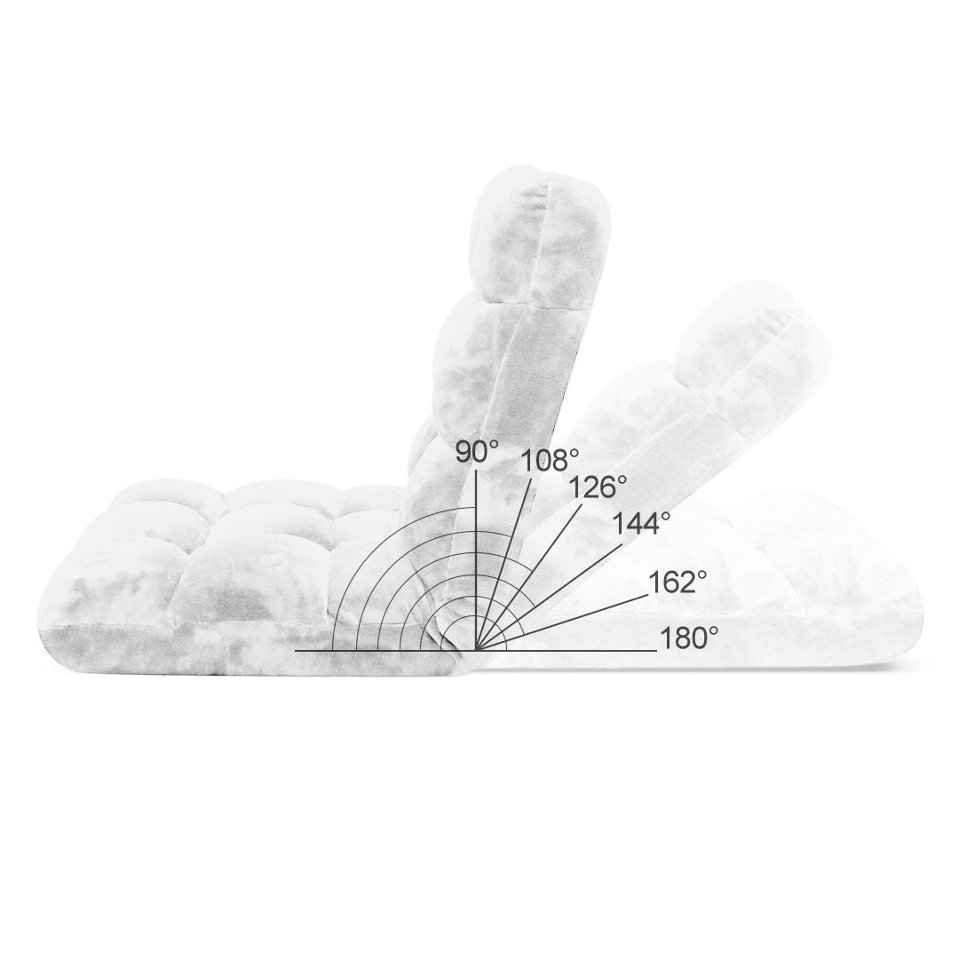 SOGA Floor Recliner Folding Lounge Sofa Futon Couch Folding Chair Cushion White-Recliner Chair-PEROZ Accessories