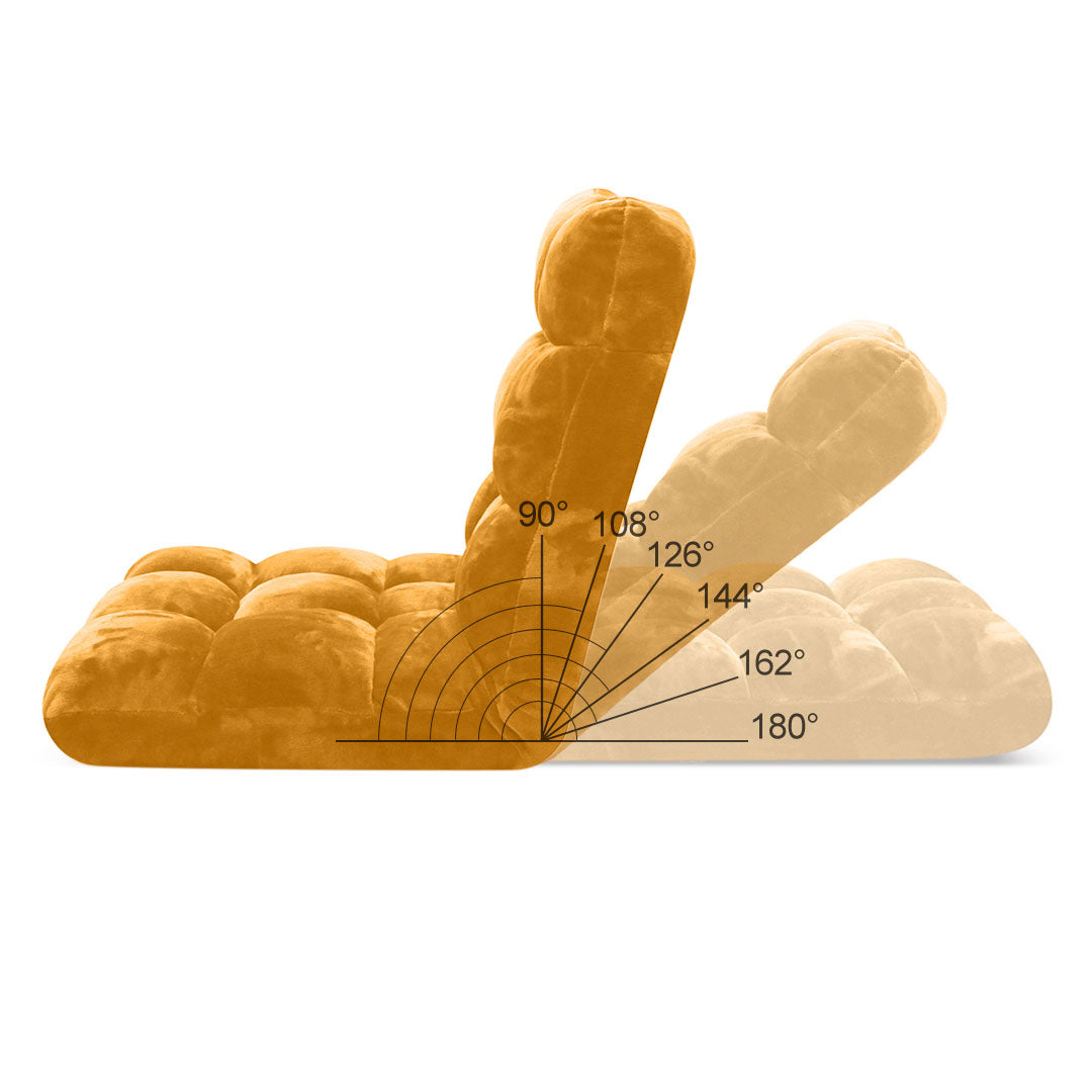 SOGA Floor Recliner Folding Lounge Sofa Futon Couch Folding Chair Cushion Apricot-Recliner Chair-PEROZ Accessories