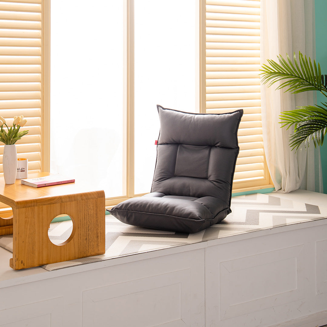 SOGA 4X Grey Lounge Recliner Lazy Sofa Bed Tatami Cushion Collapsible Backrest Seat Home Office Decor-Recliner Chair-PEROZ Accessories