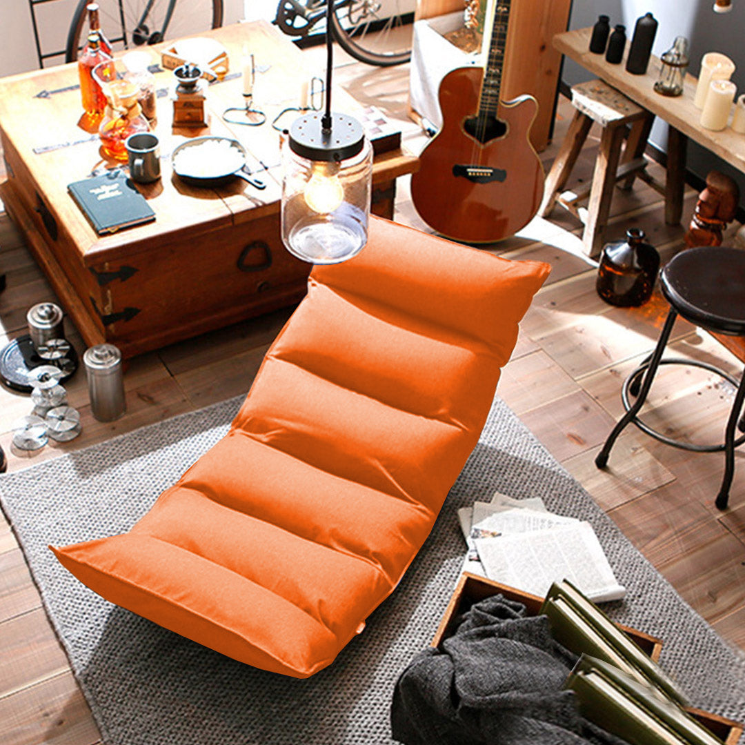 SOGA 4X Foldable Tatami Floor Sofa Bed Meditation Lounge Chair Recliner Lazy Couch Orange-Recliner Chair-PEROZ Accessories