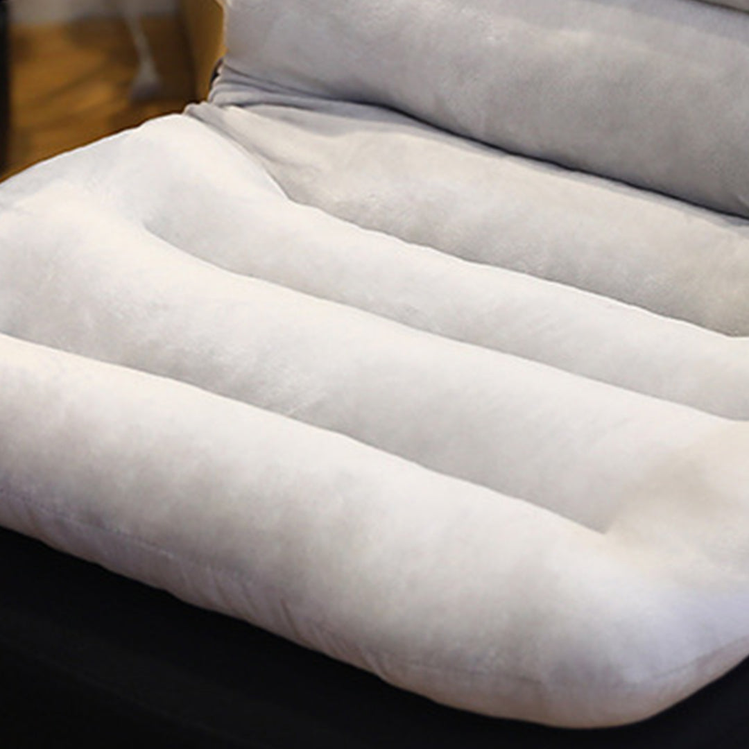 SOGA Grey One Piece Siamese Cushion Office Sedentary Butt Mat Back Waist Chair Support Home Decor With Cat Ears-Chair & Sofa Cushions-PEROZ Accessories