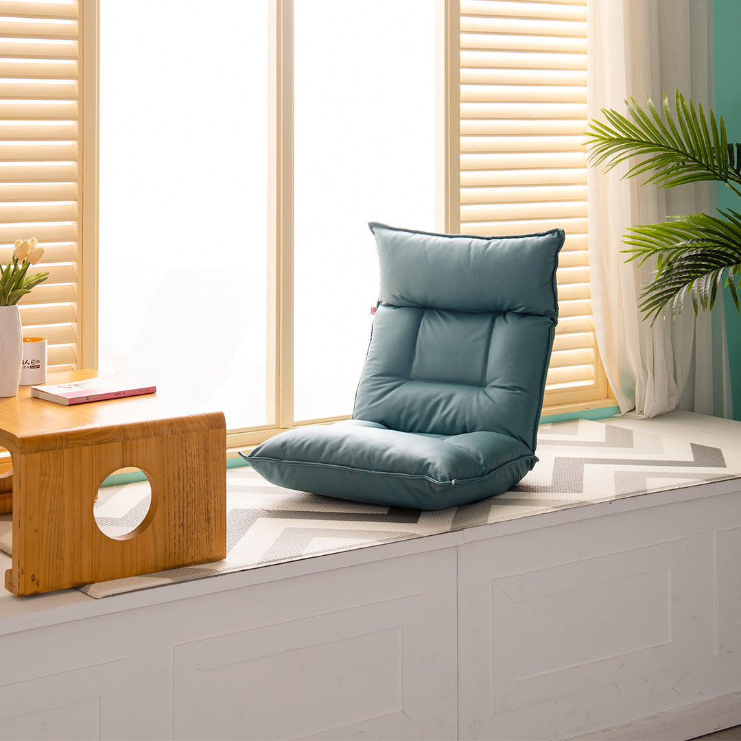 SOGA 4X Blue Lounge Recliner Lazy Sofa Bed Tatami Cushion Collapsible Backrest Seat Home Office Decor-Recliner Chair-PEROZ Accessories