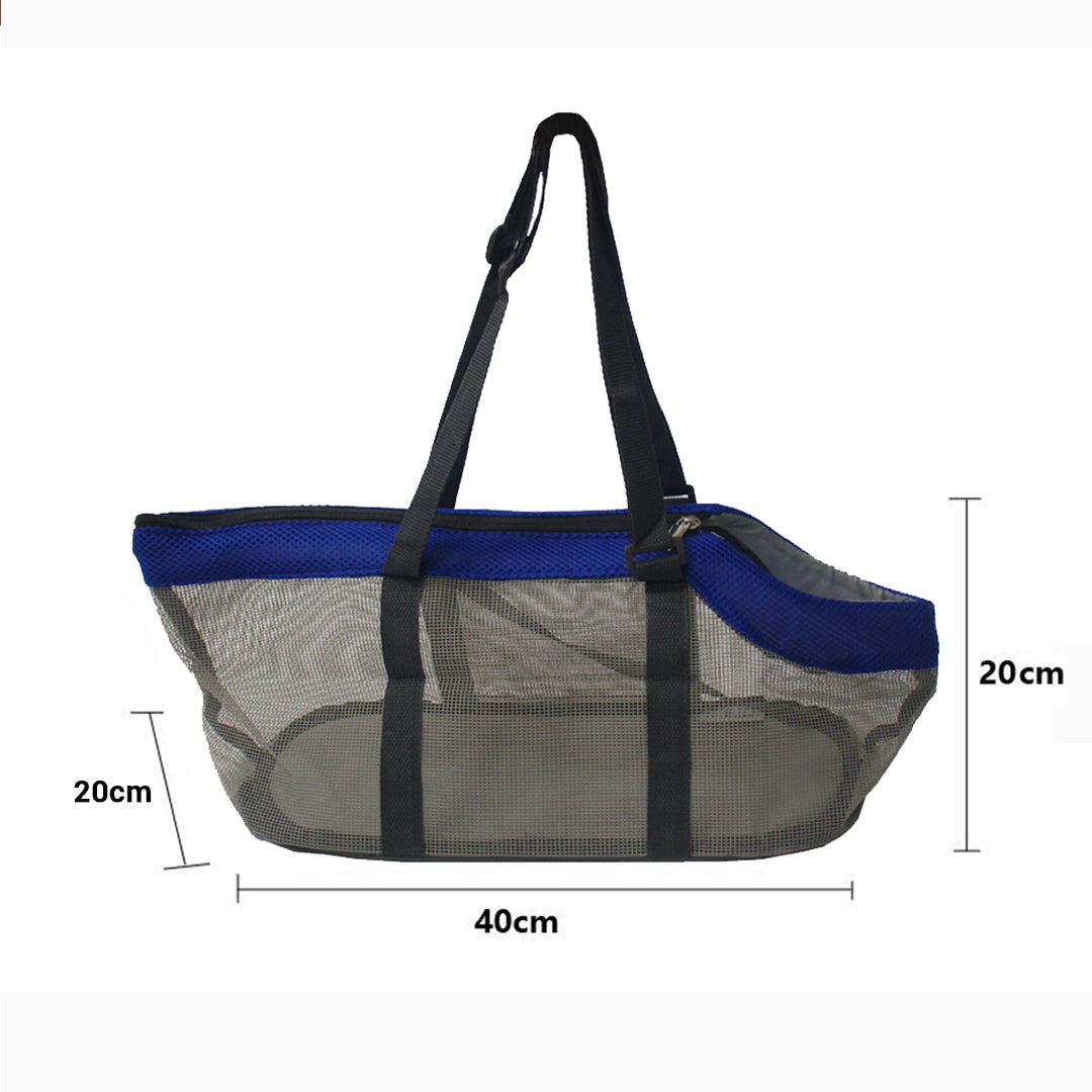 SOGA Grey Pet Carrier Bag Breathable Net Mesh Tote Pouch Dog Cat Travel Essentials-Pet Carriers & Travel Products-PEROZ Accessories