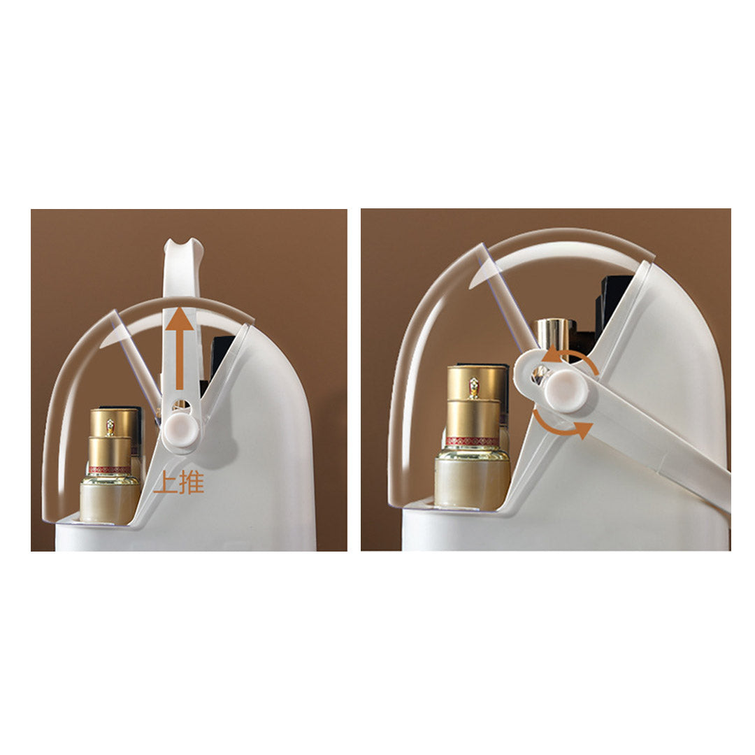 SOGA 2X 3 Tier White Countertop Makeup Cosmetic Storage Organiser Skincare Holder Jewelry Storage Box with Handle-Makeup Organisers-PEROZ Accessories