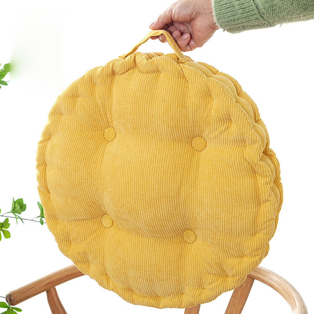 SOGA 2X Yellow Round Cushion Soft Leaning Plush Backrest Throw Seat Pillow Home Office Decor-Recliner Chair-PEROZ Accessories
