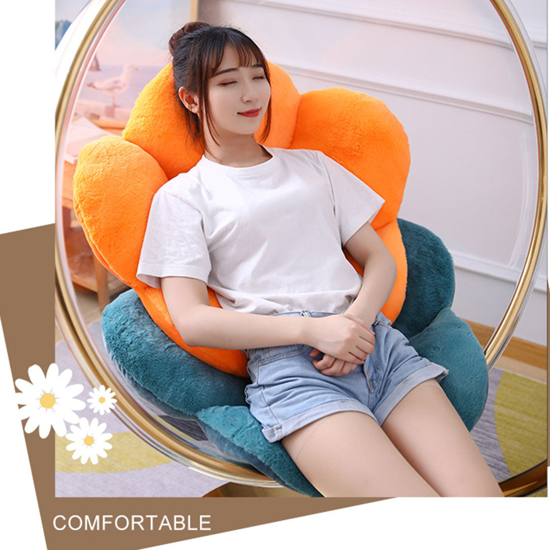 SOGA 2X Green Whimsical Big Flower Shape Cushion Soft Leaning Bedside Pad Floor Plush Pillow Home Decor-Chair & Sofa Cushions-PEROZ Accessories
