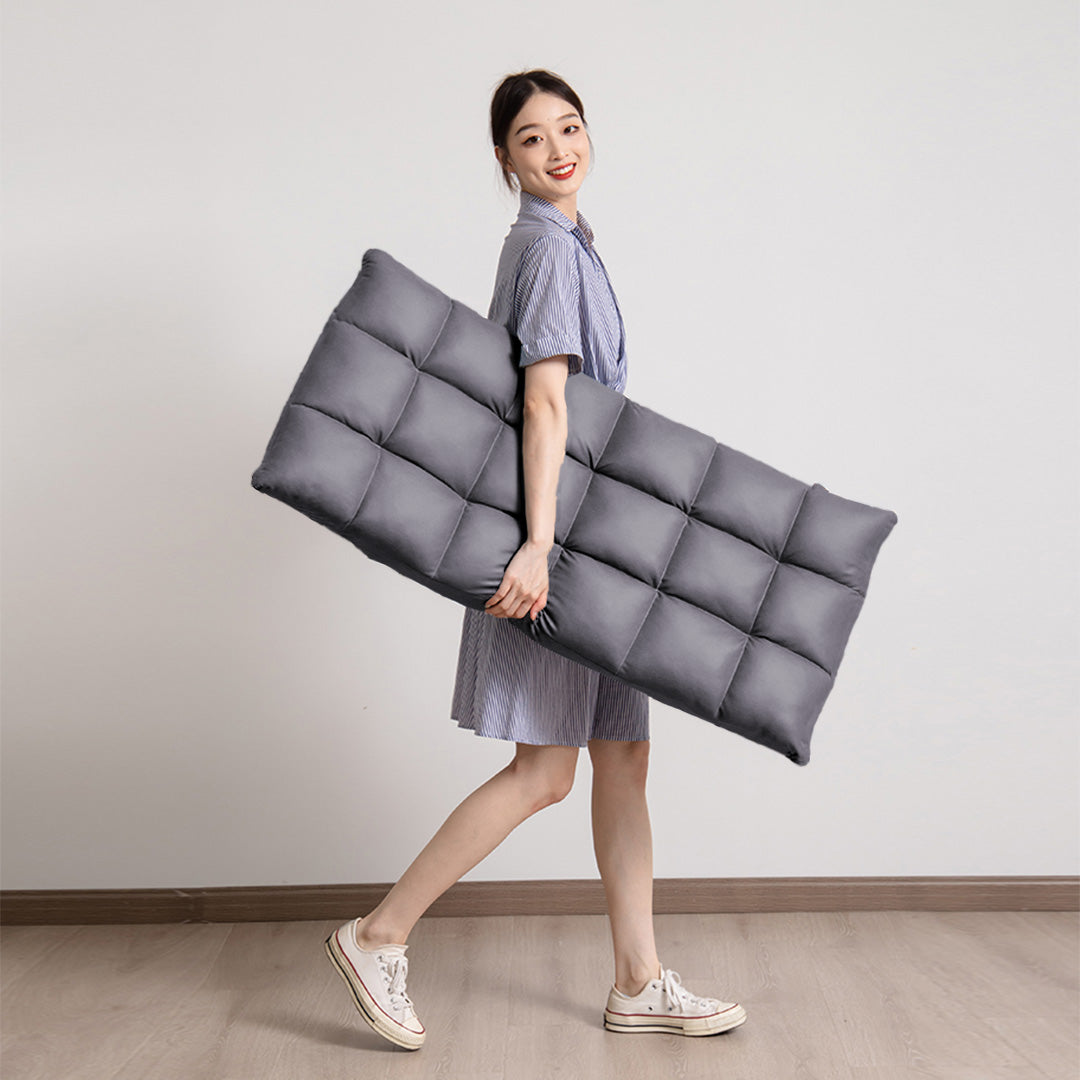 SOGA Grey Lounge Floor Recliner Adjustable Gaming Sofa Bed Foldable Indoor Outdoor Backrest Seat Home Office Decor-Recliner Chair-PEROZ Accessories