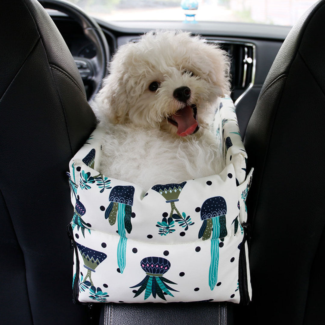 SOGA 2X Car Central Control Nest Pet Safety Travel Bed Dog Kennel Portable Washable Pet Bag White-Pet Carriers & Travel Products-PEROZ Accessories