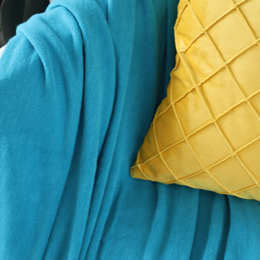 SOGA Blue Acrylic Knitted Throw Blanket Solid Fringed Warm Cozy Woven Cover Couch Bed Sofa Home Decor-Throw Blankets-PEROZ Accessories