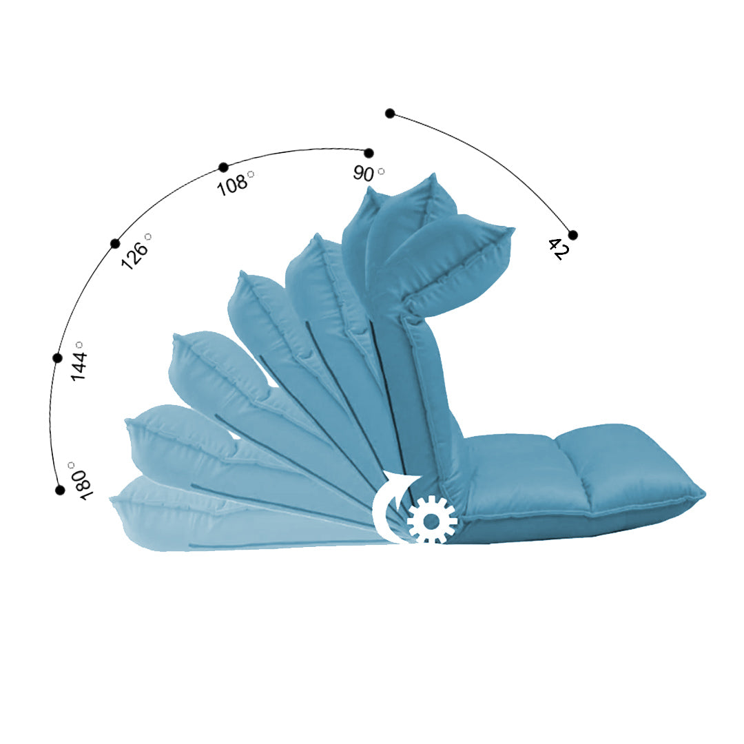 SOGA 4X Blue Lounge Recliner Lazy Sofa Bed Tatami Cushion Collapsible Backrest Seat Home Office Decor-Recliner Chair-PEROZ Accessories