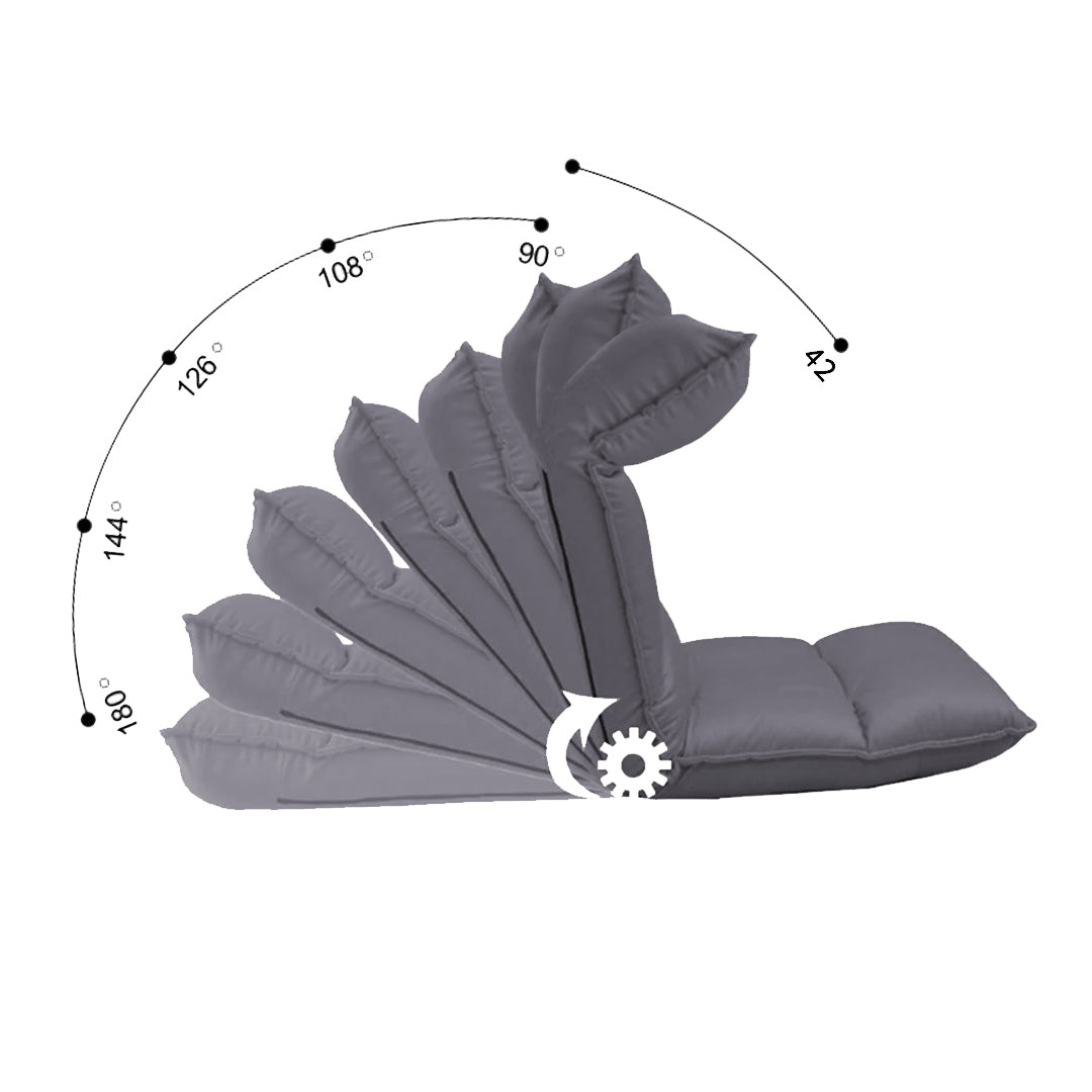 SOGA 2X Grey Lounge Recliner Lazy Sofa Bed Tatami Cushion Collapsible Backrest Seat Home Office Decor-Recliner Chair-PEROZ Accessories