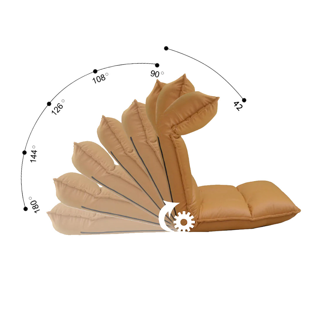 SOGA Yellow Lounge Recliner Lazy Sofa Bed Tatami Cushion Collapsible Backrest Seat Home Office Decor-Recliner Chair-PEROZ Accessories