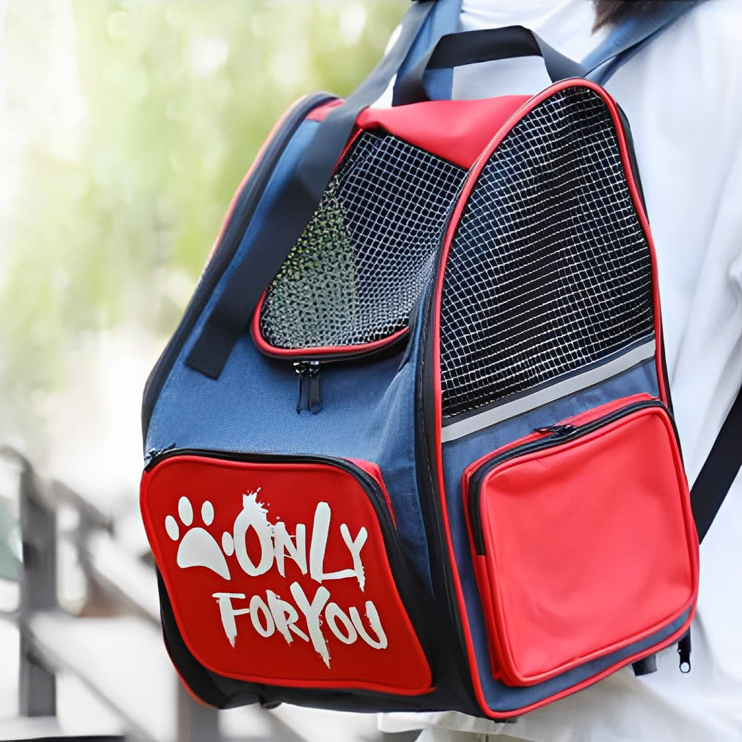 SOGA Red Pet Carrier Backpack Breathable Mesh Portable Safety Travel Essentials Outdoor Bag-Pet Carriers & Travel Products-PEROZ Accessories