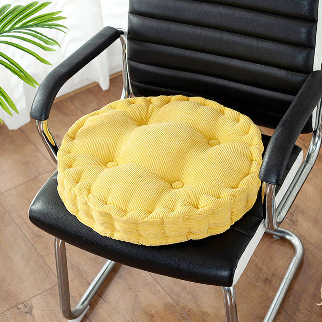 SOGA 2X Yellow Round Cushion Soft Leaning Plush Backrest Throw Seat Pillow Home Office Decor-Recliner Chair-PEROZ Accessories