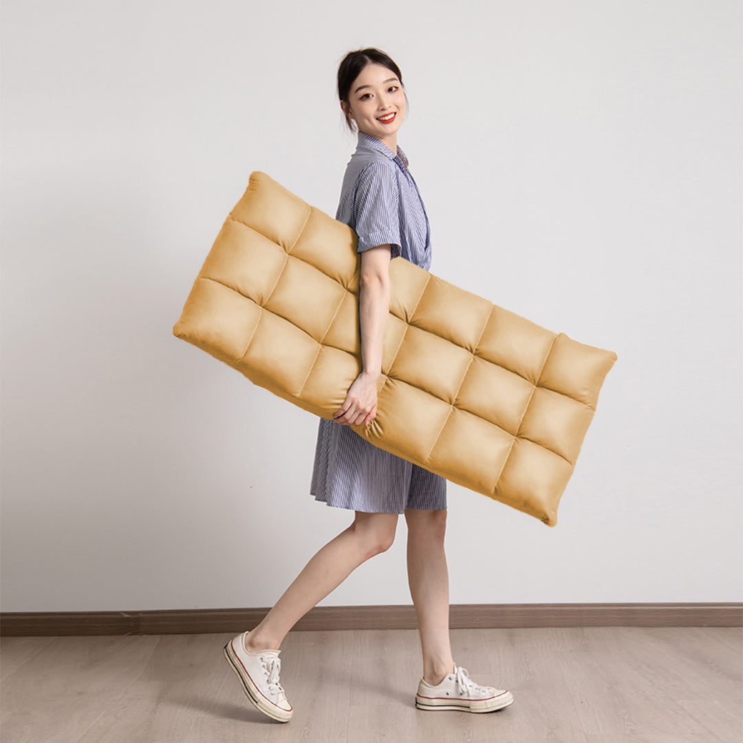 SOGA 2X Yellow Lounge Floor Recliner Adjustable Gaming Sofa Bed Foldable Indoor Outdoor Backrest Seat Home Office Decor-Recliner Chair-PEROZ Accessories