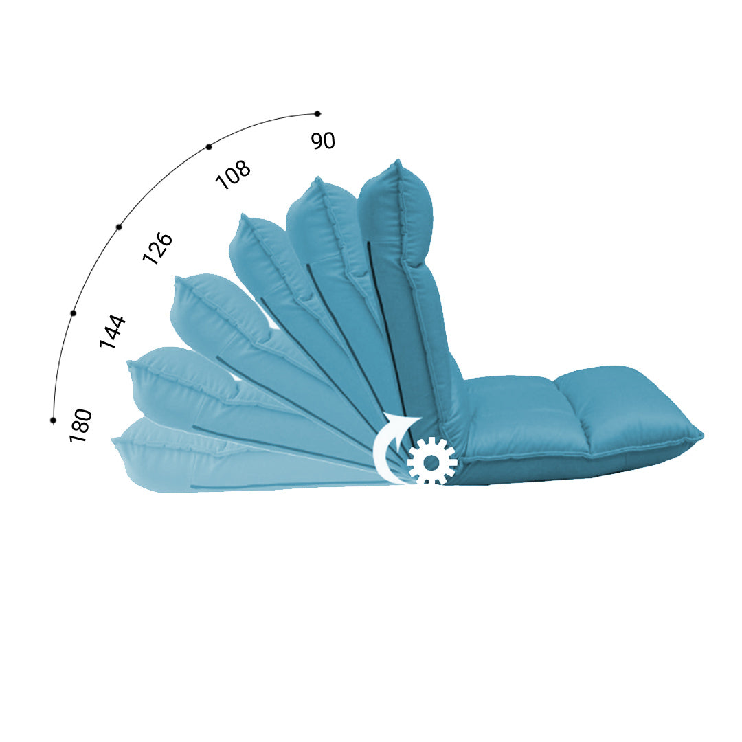 SOGA 2X Blue Lounge Recliner Lazy Sofa Bed Tatami Cushion Collapsible Backrest Seat Home Office Decor-Recliner Chair-PEROZ Accessories