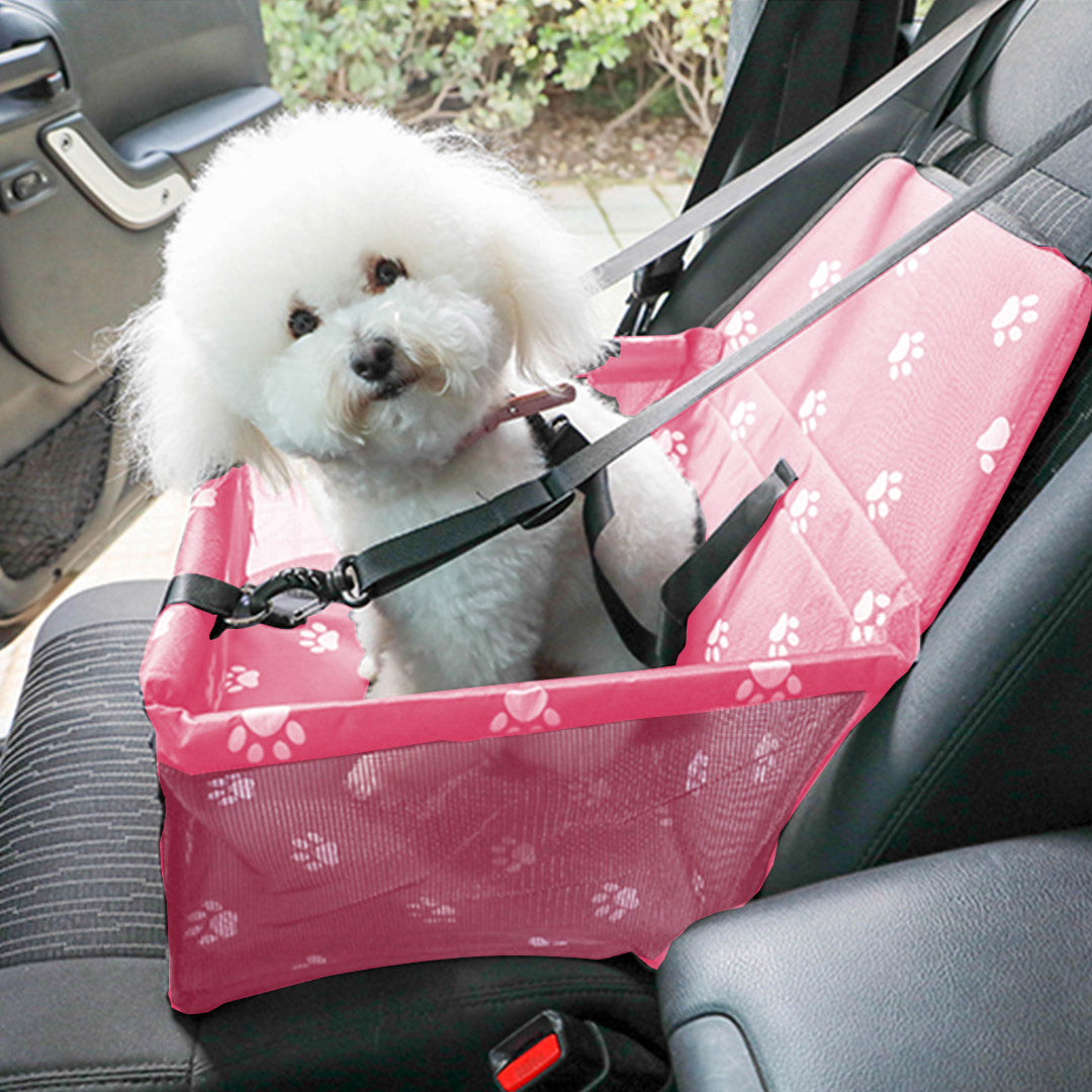 SOGA 2X Waterproof Pet Booster Car Seat Breathable Mesh Safety Travel Portable Dog Carrier Bag Pink-Pet Carriers & Travel Products-PEROZ Accessories