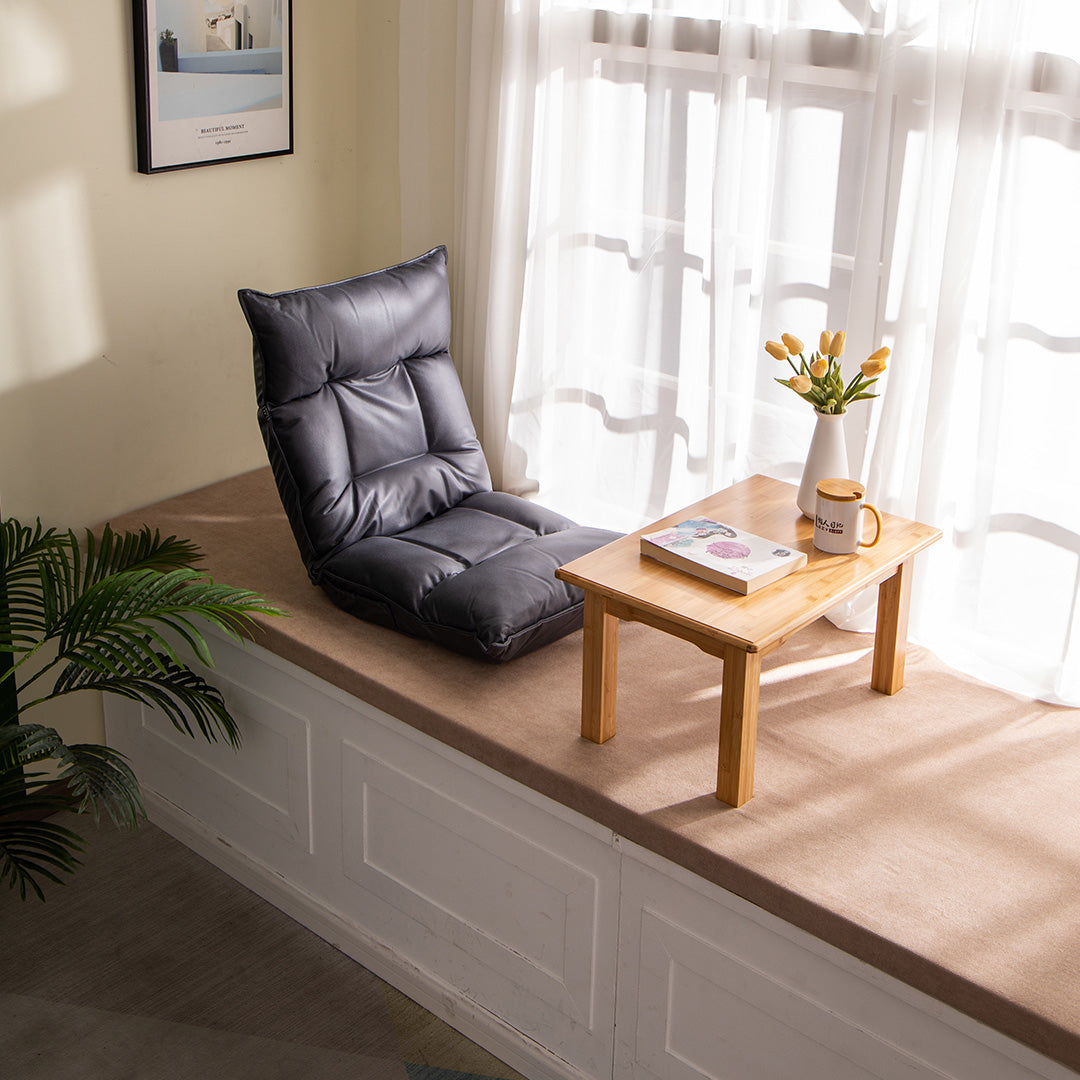 SOGA 2X Grey Lounge Recliner Lazy Sofa Bed Tatami Cushion Collapsible Backrest Seat Home Office Decor-Recliner Chair-PEROZ Accessories