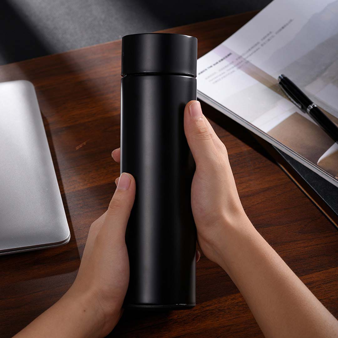 SOGA 2X 500ML Stainless Steel Smart LCD Thermometer Display Bottle Vacuum Flask Thermos Black-Smart Bottles-PEROZ Accessories