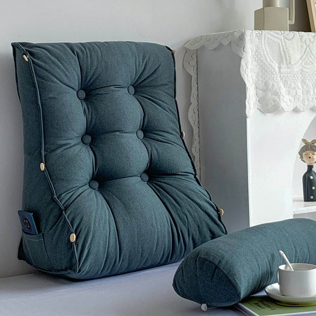 SOGA 60cm Grey Triangular Wedge Lumbar Pillow Headboard Backrest Sofa Bed Cushion Home Decor-Headboard Pillow-PEROZ Accessories